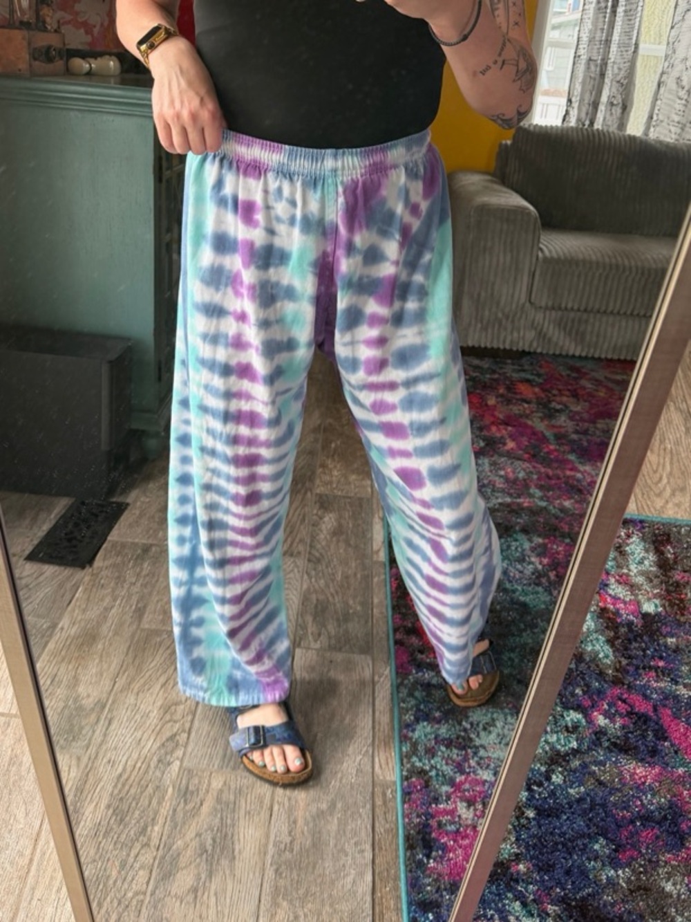 Vintage 1990s Century tie dye pants size 4 drawstring
